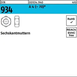 Sechskantmutter DIN 934 M2 A 4 (- 70) 1000 Stück