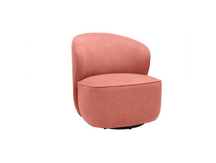 Fauteuil design pivotant en tissu effet velours texturé terracotta AMBER