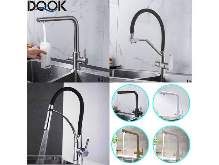 DQOK-Robinet d'évier de cuisine à poignée filtrée, robinet de purification d'eau potable pour touristes