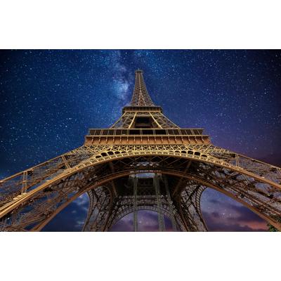 Fototapete PAPERMOON "EIFFELTURM-ABSTRAKT DESIGN PARIS STERNE HIMMEL TAPETE", bunt, B:4,5m L:2,8m, Vlies, Tapeten