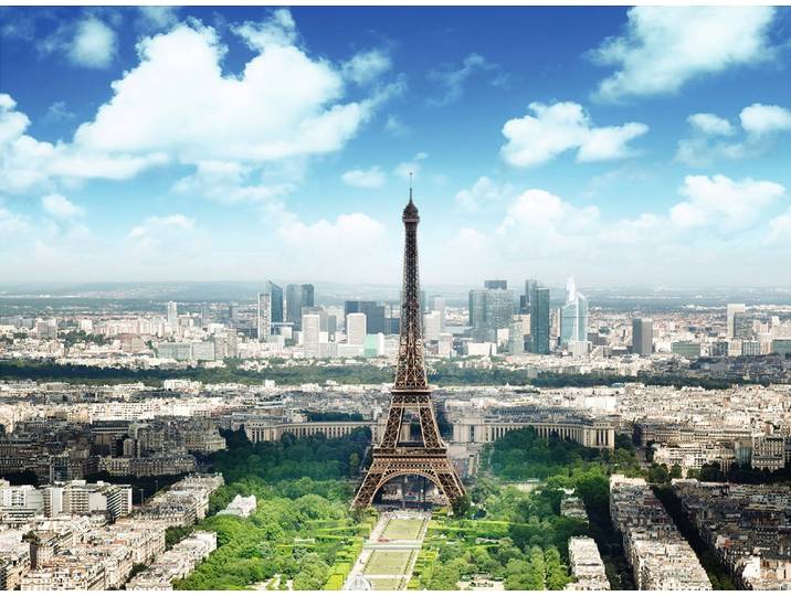 Fototapete PAPERMOON Eiffel Tower , bunt, B:2,5m L:1,86m, Vlies, Tapeten, Fototapete