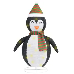 vidaXL Weihnachtsdeko Pinguin LED Luxus-Gewebe 120 cm