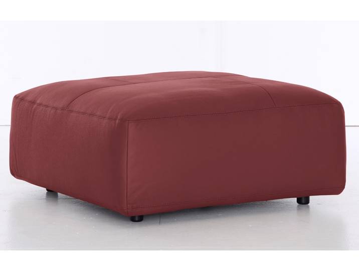 Hocker, Flachgewebe & Leder, Rot (Cherry Puro), 100×43 cm, Landhaus, Musterring