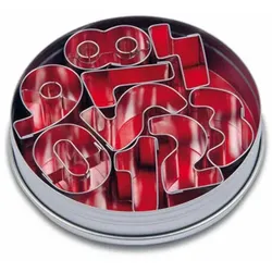 Städter Ausstecher Zahlen Set, 9-tlg., Ausstechform, Plätzchenform, Keks, Plätzchen, Weißblech, 3.5 cm, 023116