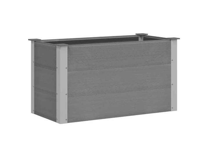 vidaXL Garten-Hochbeet Wpc 100/50/54 Cm Grau, Rechteckig, 50x54x100 cm, Gartenzubehör, Hochbeete