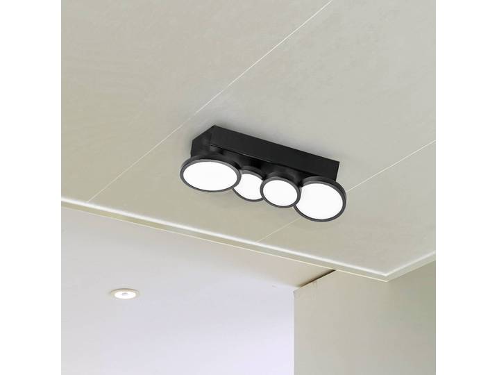 Plafondlamp Aqua, zwart, Badkamer, metaal, Modern, Plafondlamp badkamer