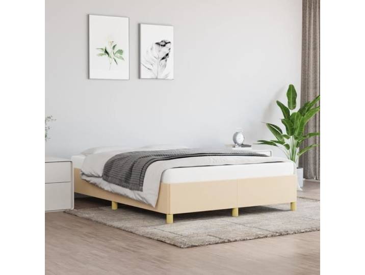 Cadre de lit - FYDUN - CHN - 140x190 cm - Couleur Crème - Style Contemporain