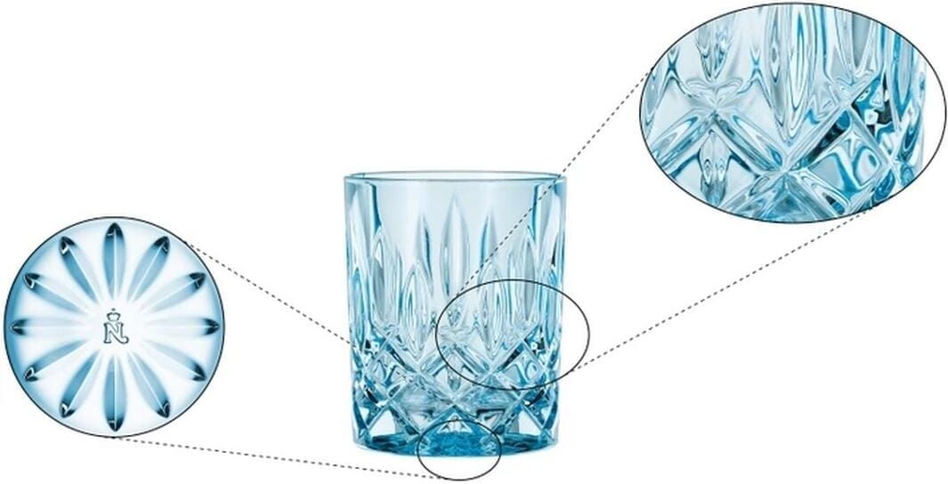Whiskyglas NACHTMANN "Noblesse-Aqua, 2 Stück", blau, B:8,2cm H:10,2cm Ø:8,2cm, Glas, Kristallglas, Trinkgefässe, Whiskyglas blau Ø 8,2cm x 10,2cm, 295ml, 2 Stk.