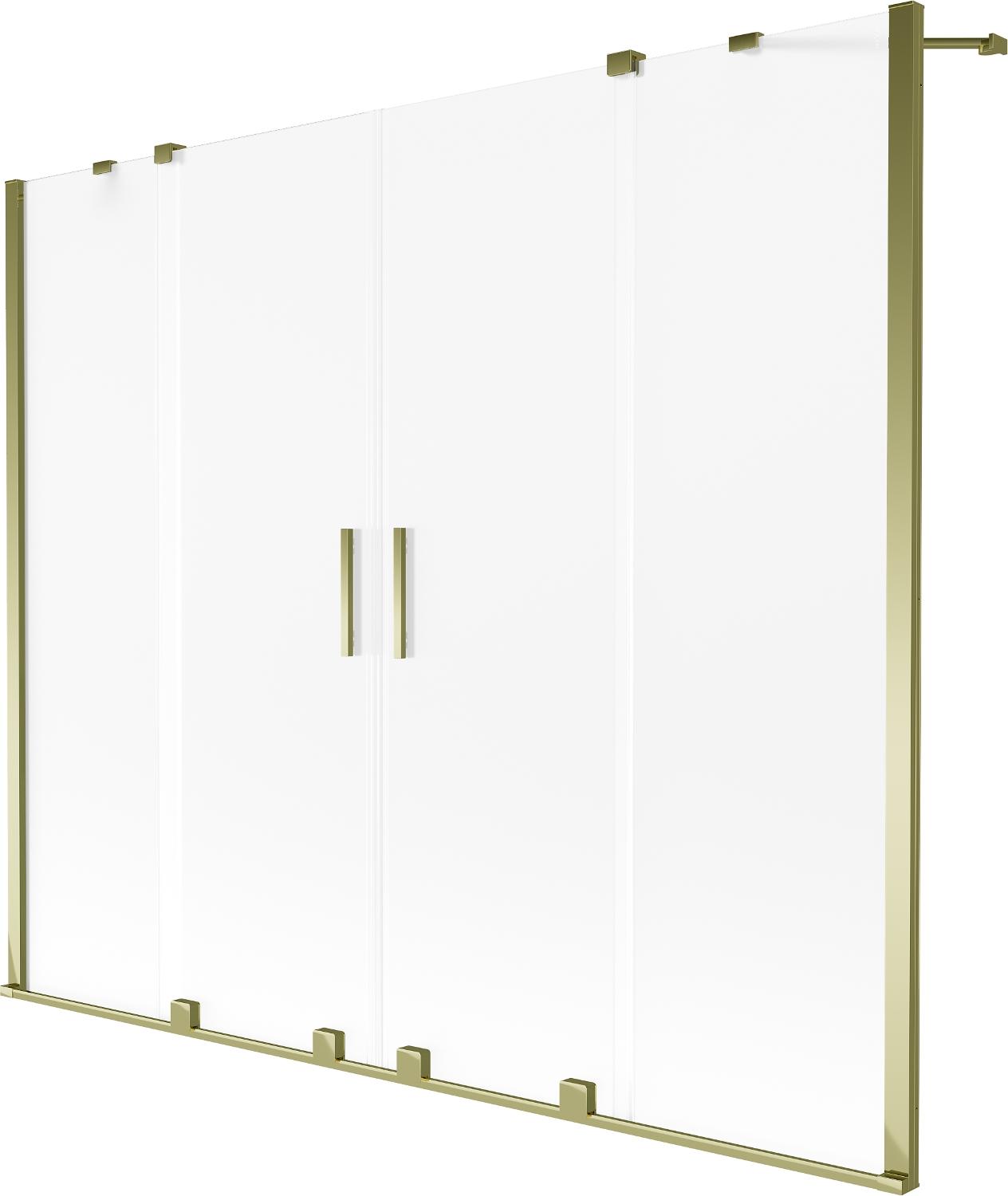 Mexen Velar Duo Badewannenfaltwand 2-flügelig, 170 x 150 cm, matt, gold - 896-170-000-32-50