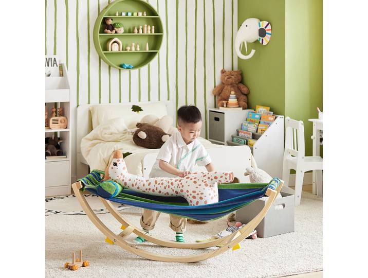 SoBuy KMB16-J hamac pour enfants avec bouchon de sécurité hamac balançoire chaise longue balançoire pour chaise haute pour enfants coloré