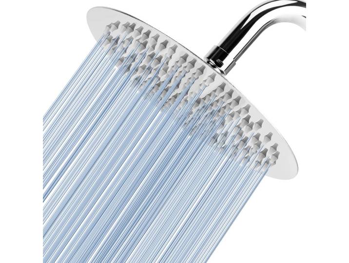 Regenbrause rund 20cm Edelstahl 304 Hochdruck Chrom Wand/Deckenmontage