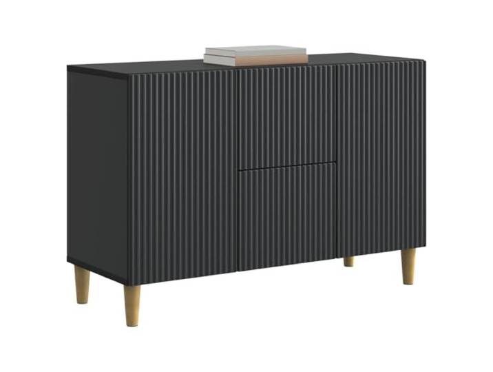 KTHLBRH Sideboard schwarz 89 x 34,5 x 60 cm Ingenieurholz Vintage-Design, rechteckige Form, Wohnzimmerschrank, zeitgenössische Funktionalität