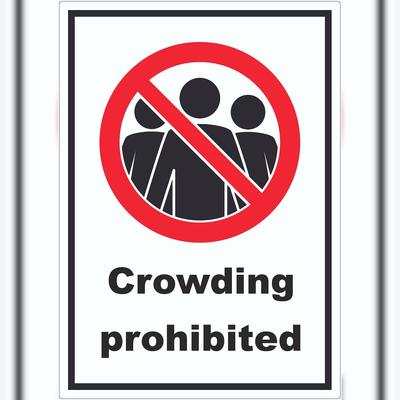 HB-Druck Crowding prohibited Symbol und Text Aufkleber A3 (297x420mm)