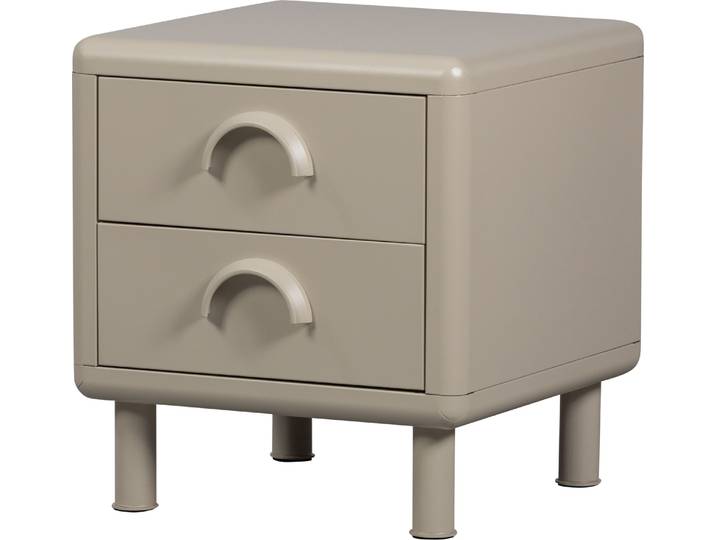 Drawer Rune, Nachttisch, Beige, 2 Schublade(n), Aluminium, Metall, Rune, 420 mm