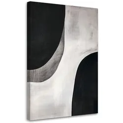LEINWANDBILD Schwarz-Weiß-Abstraktion Minimalismus 70x100cm