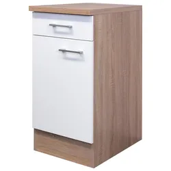 Küchenunterschrank Samoa Weiß/Eichefarben
