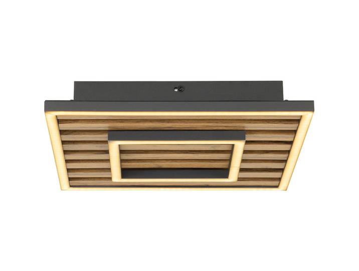 Deckenlampe Davos schwarz/dunkelbraun 3000 lm Dimmbar B 30 cm - LED - LED Energiesparlampen