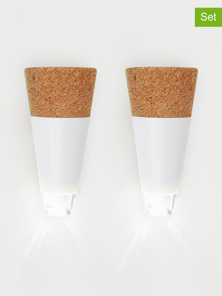 SuckUK 2er-Set: LED-Flaschenleuchte ''Bottle Light'' in Warmweiß - (L)5 cm - onesize