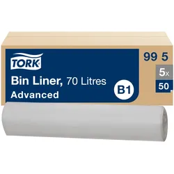 Tork 70 l Abfallsäcke Transparent B1, 55 % recycelt, Rolle für einfache Wartung,...