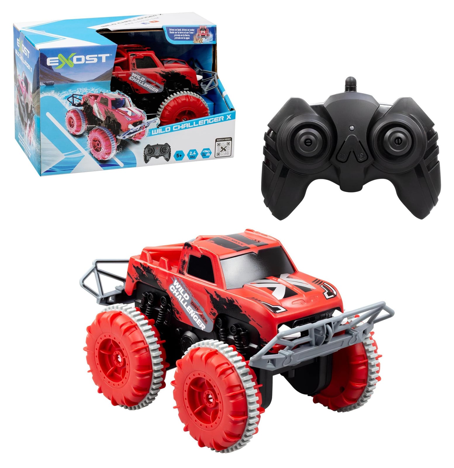 Silverlit Exost Wild Challenger X Radiobestuurde auto 1/20 schaal Land & Water zilver