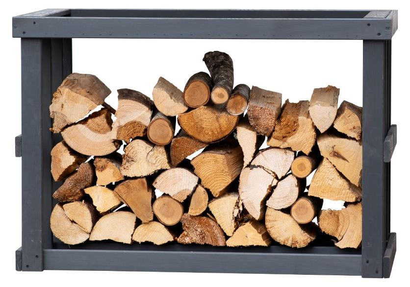 Westmann houten houtblokkenrek Stephan, antraciet, B/D/H: 52 x 108 x 74 cm