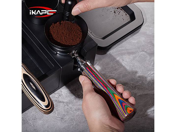 IKAPE-Porte-filtre sans fond pour Delonghi, Barsetto, Berivlle, Lamarzocco, AREir58, ECM, Lelit, Wega, manche en bois coloré, 51mm, 54mm, 58mm