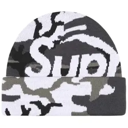 Supreme Camo Big Logo Beanie Snow Camo