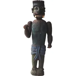 Holzstatue grün/blau Antik