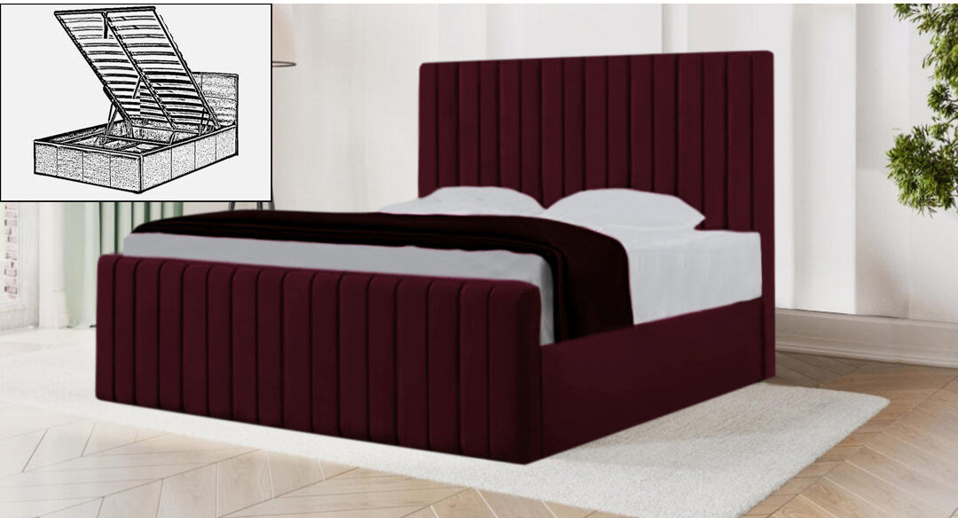 Brayden Studio Sophia Storage Bed Burgundy Small Double (4')