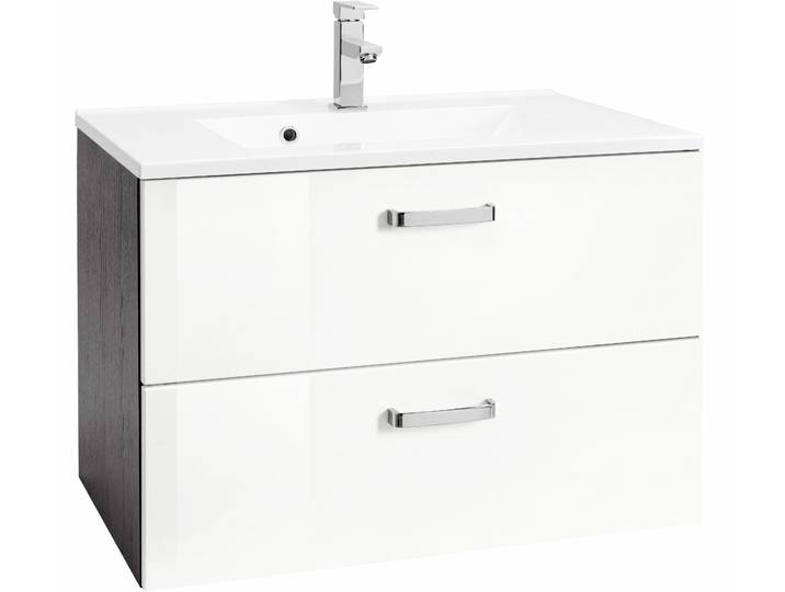 Waschtisch WELLTIME Ravenna , weiss (weiß, weiß, graphit, graphit), B:60cm H:54cm T:48cm, Waschtische, Waschtisch