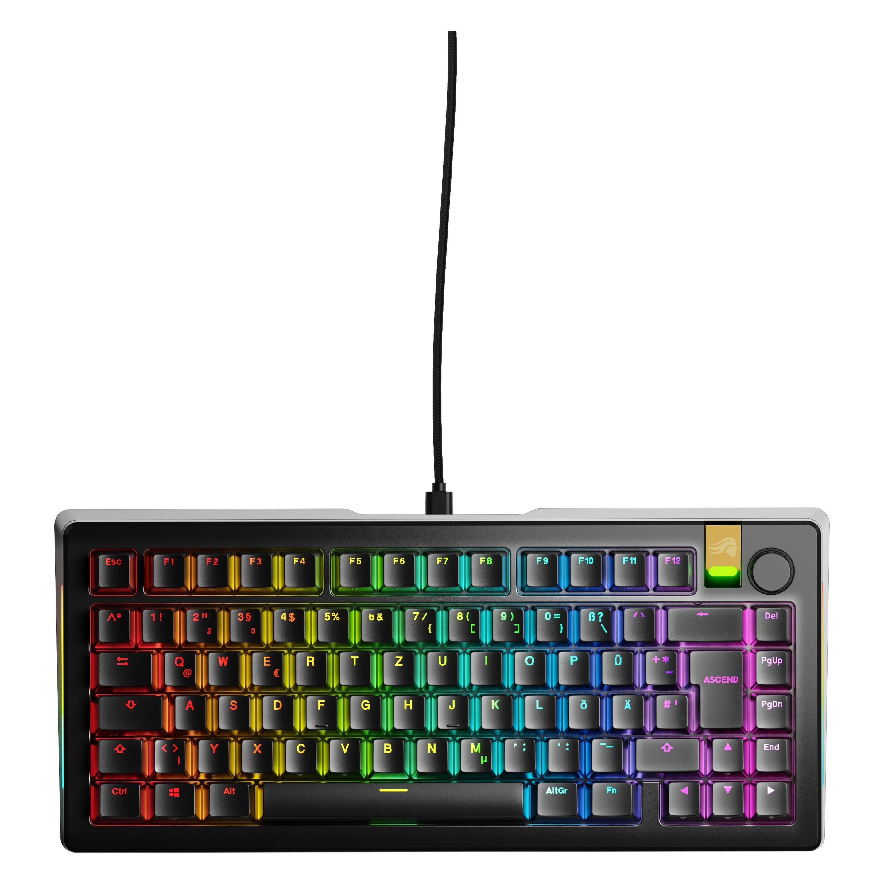 Glorious GMMK 3 Pro HE 75 % Custom Gaming-Tastatur - Pre-Built, ISO (DE), Fox HE Switches, schwarz (DE, Kabelgebunden, Kabellos) (GLO-KB-GMMK3-PRO-75-PB-HE-W-BLK-DE)