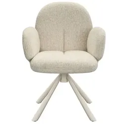 2er-Set [de]sign & more Stuhl Medina Stoff Beige Creme