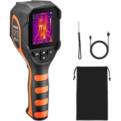 VEVOR Wärmebildkamera, 320 x240 TISR Superauflösung, handheld Thermokamera mit 2MP visueller Kamera, 256 x 192 IR-Auflösung, 25 Hz Bildwiederholfrequenz, -20 °C bis 450 °C, 4 Bildmodi und 6 Farbpaletten