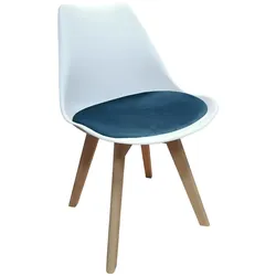 HTI-Living Stuhl Atlanta Weiß, Velvet Blau