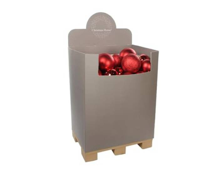 LAALU Weihnachtsbaumschmuck-Set Basic RED 74-teilig für Weihnachtsbäume 300–600 cm