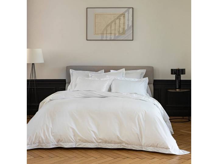 Housse de couette coton blancxblanc 140x200 cm