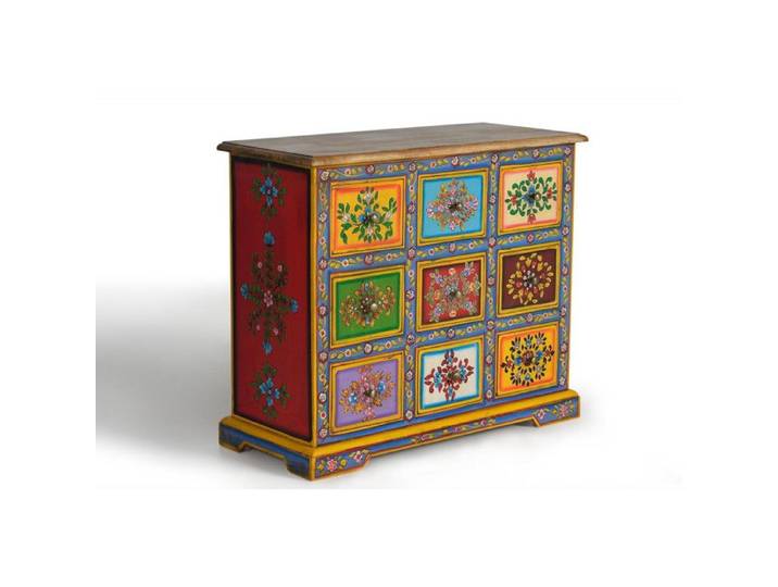 Commode - Giner y Colomer - Bois de Manguier - Multicolore - 9 Tiroirs