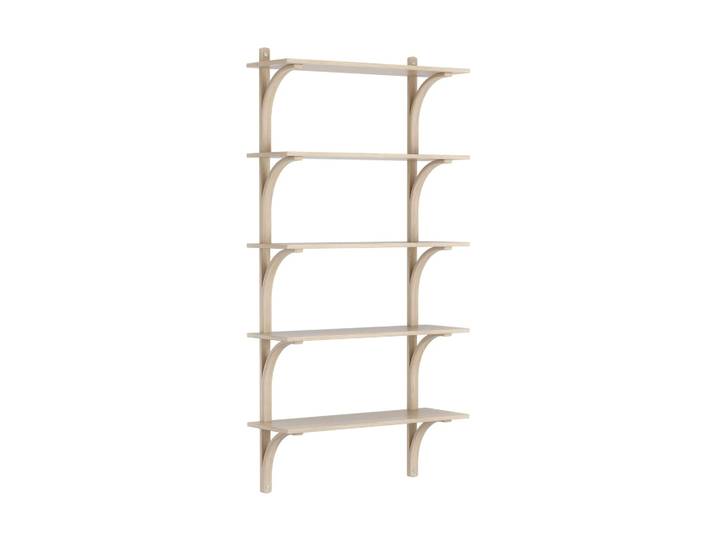 Swedese Levi Regal 5 Fachboden Weißpigmentierte Eiche-Aluminium, 90 cm