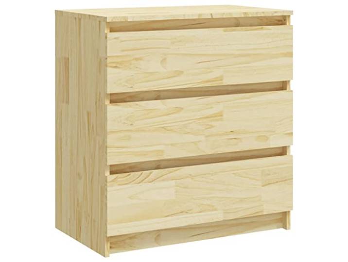 GHVBNMF Nachtschrank Massivholz Kiefer mit 3 Schubladen 60x36x64 cm Stabiler Beistelltisch aus unbehandeltem Holz für das Schlafzimmer mit viel Stauraum und praktischer Wandbefestigung.