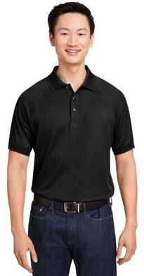 Harriton M208 Men's Charge Snag and Soil Protect Polo Shirt in Black size Medium   Polyester