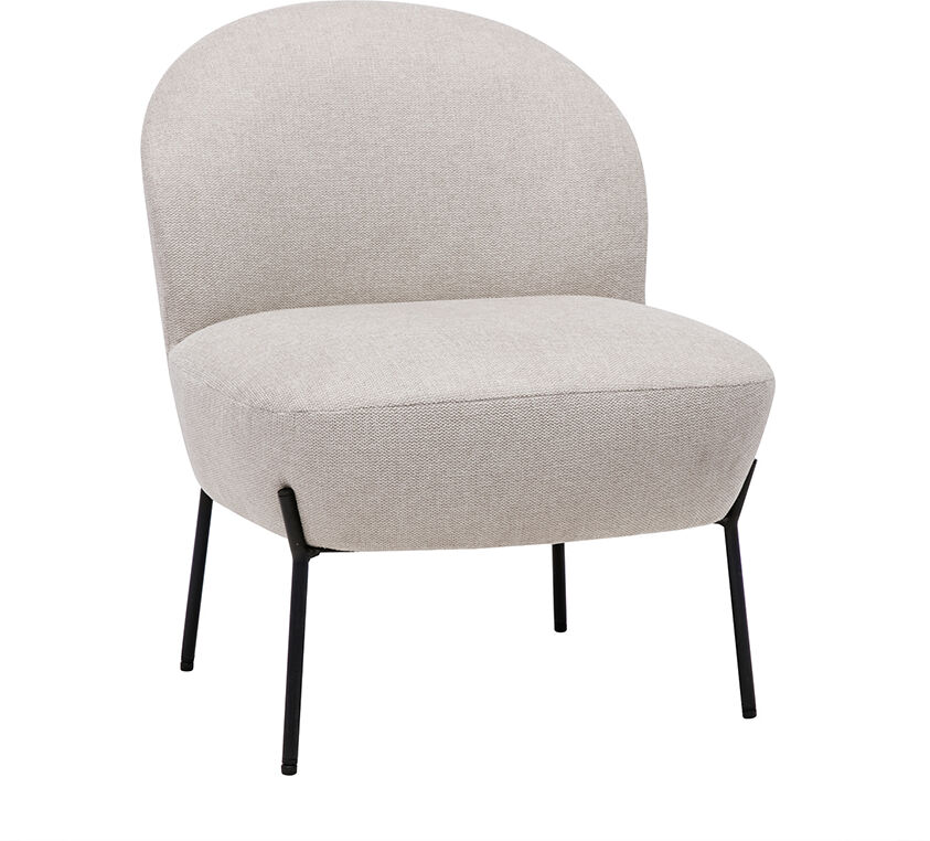 Miliboo Sessel im beigen Samtdesign mit schwarzem Metall BELEY
