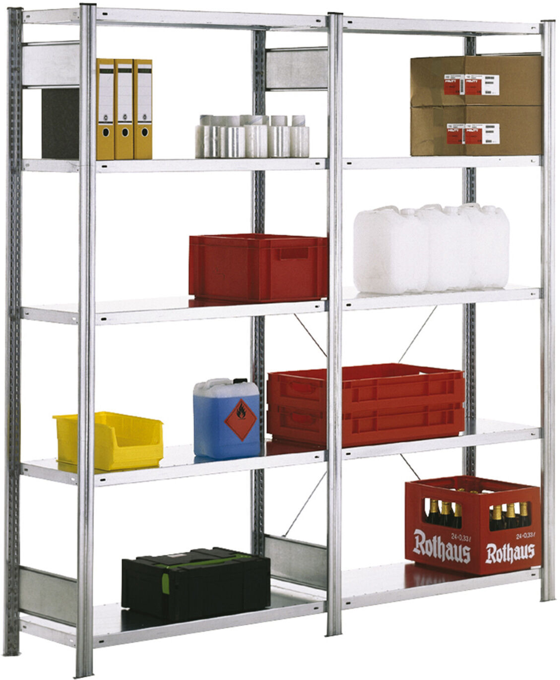 Regalwerk BERT Standardregal Anbaufeld HxBxT 2500x1285x600mm (B3-53613-60)