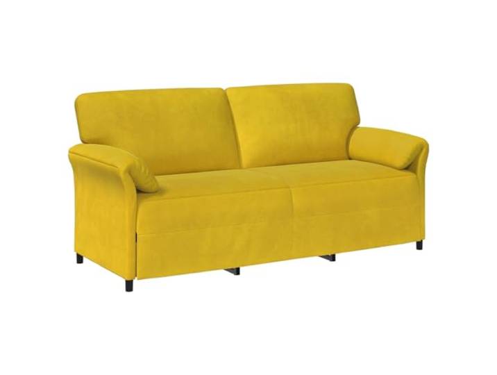KKgypkn 3-Sitzer-Sofa Gelb 198 cm Samt Metallrahmen, Schaumpolster, geschwungene Armlehnen, pflegeleicht mit trockenem Tuch