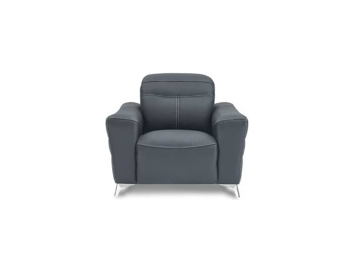 Fauteuil relaxation électrique 1 place en cuir SLOAN - Noir