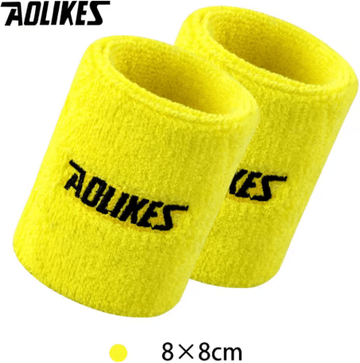 Inspire Picks AOLIKES Sports Wrist Sweatband Absorbent Terry Cloth Wristband For Tennis, Volleyball, Gym & Fitness (8cm 11cm) 8cm yellow