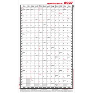 Güss-Verlag Plakatkalender Nr. 5a, Jahr 2027, Jahresplaner, 12 Monate, 60 x 98cm (A1)