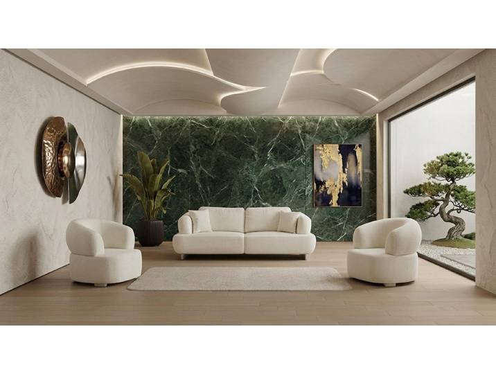 JVmoebel Polstergarnitur 3 Sitzer Sofa Sessel Stoffbezug Wohnzimmer Modern Stoffbezug Neu, (1-tlg), Made in Europa