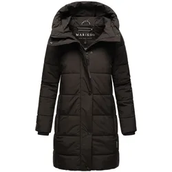 MARIKOO Damen Winterjacke Mantel lang warm gefüttert Steppjacke mit Kapuze taillierter Steppmantel Jacke Winter Karumikoo