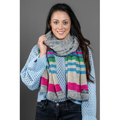 Modeschal "Bea", Damen, grün, Polyacryl, COLLEZIONE ALESSANDRO, gestreift, Basic, Modetücher, kuschelig weich in Steifenoptik