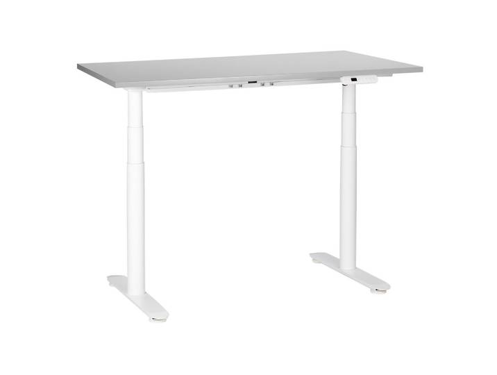 SCHREIBTISCH grauweiß 120/72 cm elektrisch höhenverstellbar Destin IV